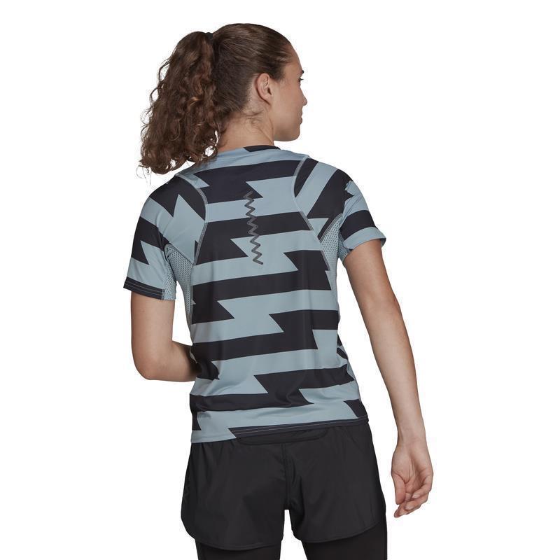 adidas Fast Allover Print T-Shirt Damen - schwarz/grau