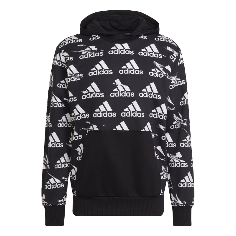 adidas Essentials Brandlove French Terry Hoodie - schwarz/weiß