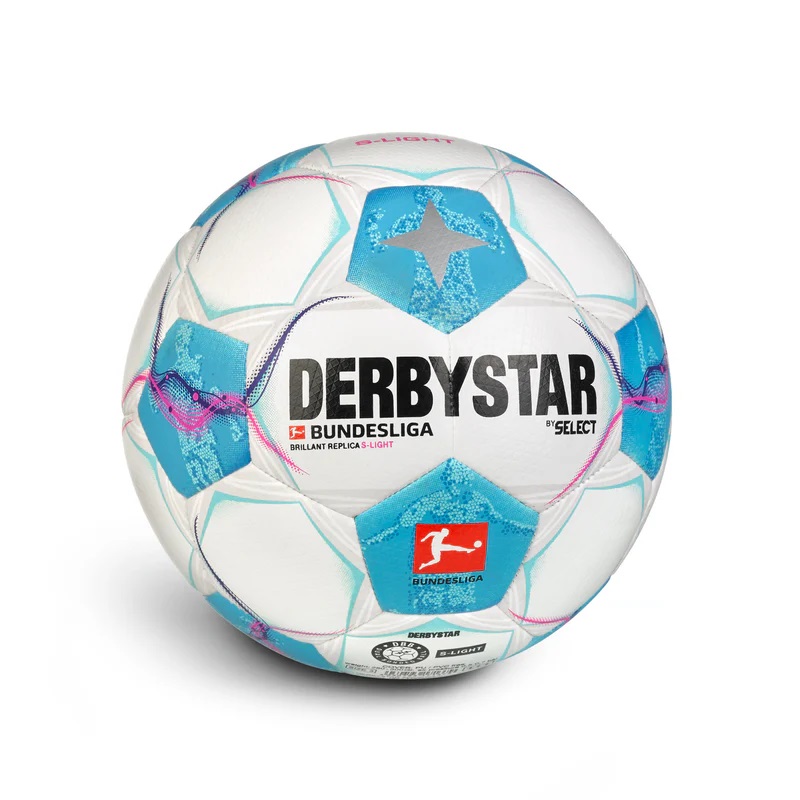 Derbystar Bundesliga Brillant Replica S-Light V24 Fußball - weiß/blau/pink
