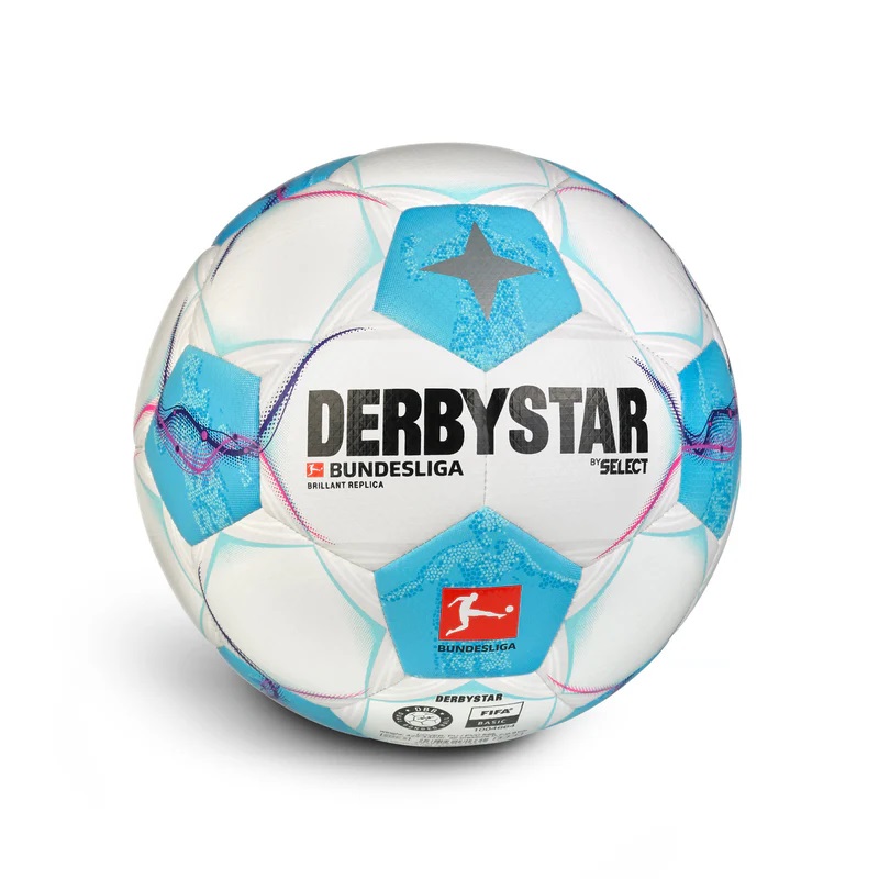 Derbystar Bundesliga Brillant Replica V24 Fußball - weiß/blau/pink-4