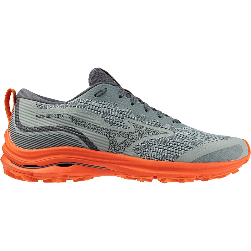 Mizuno Wave Rider GTX Trail Running Schuhe Herren - grau/orange