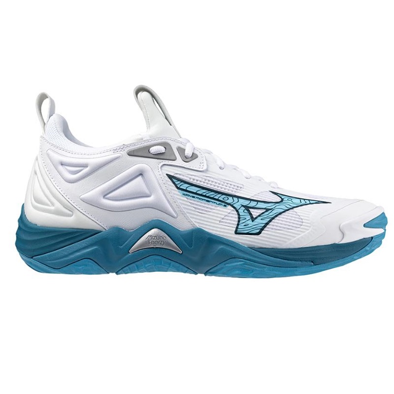 Mizuno Wave Momentum 3 Volleyballschuhe - weiß/türkis