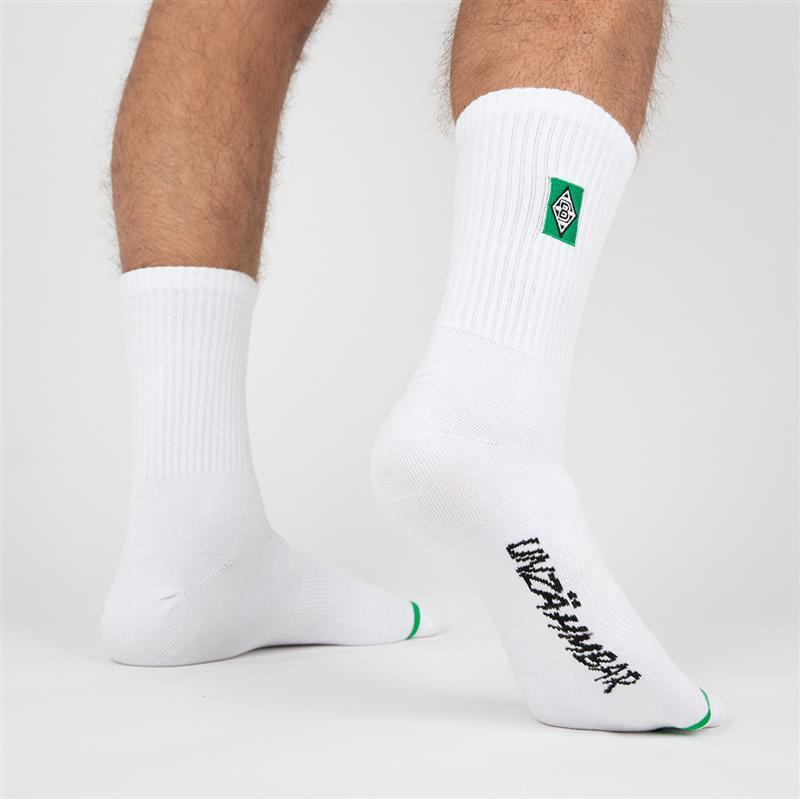 Borussia Mönchengladbach Sneaker Socken Unzähmbar - weiß