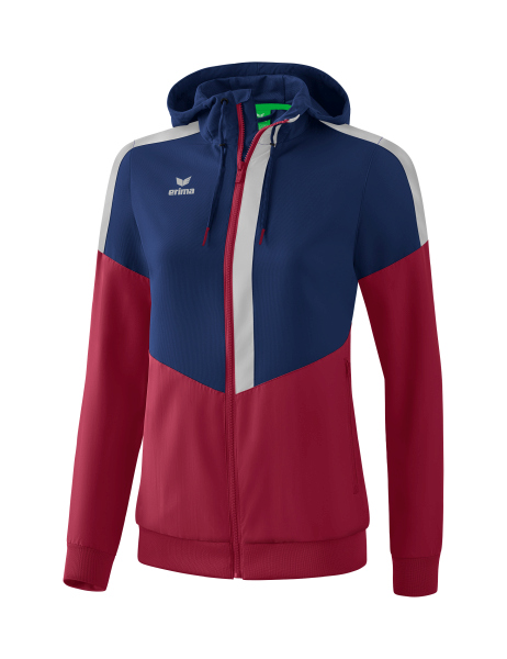 Erima Squad Tracktop Jacke mit Kapuze Damen - navy/rot