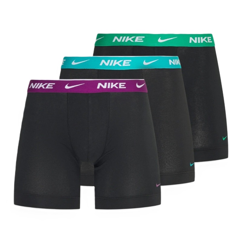 Nike Boxer Shorts Herren 3er Pack - schwarz/lila/türkis/grün