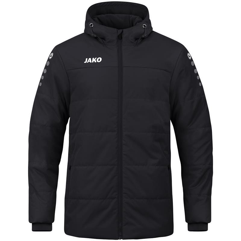 Jako Coachjacke Team mit Kapuze - schwarz