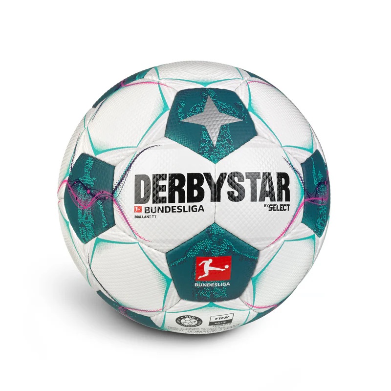 Derbystar Bundesliga Brillant TT V24 Fußball Gr.5 - weiß/türkis/pink