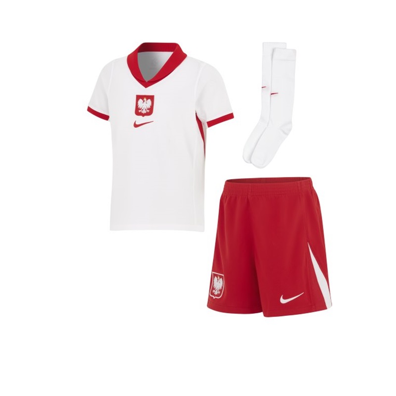 Nike Polen Mini-Ausrüstung Home EURO24 Kinder - weiß/rot