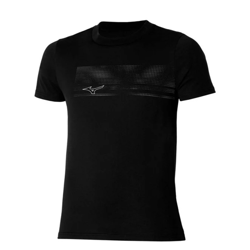 Mizuno Athletic Graphic T-Shirt Herren - schwarz/weiß