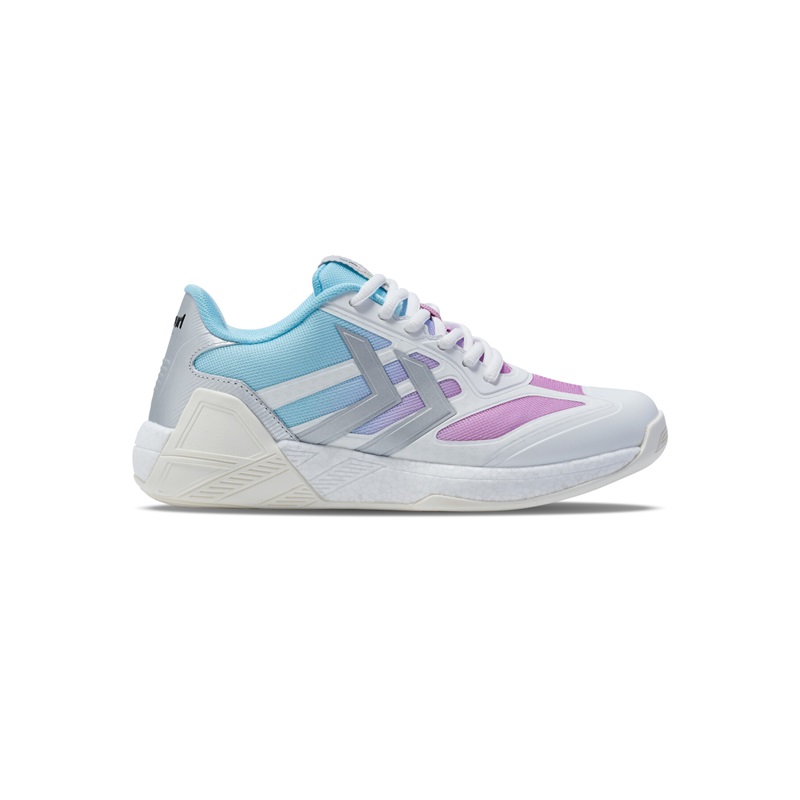 hummel Dagaz LTD Handballschuhe Damen - weiß/blau/rosa