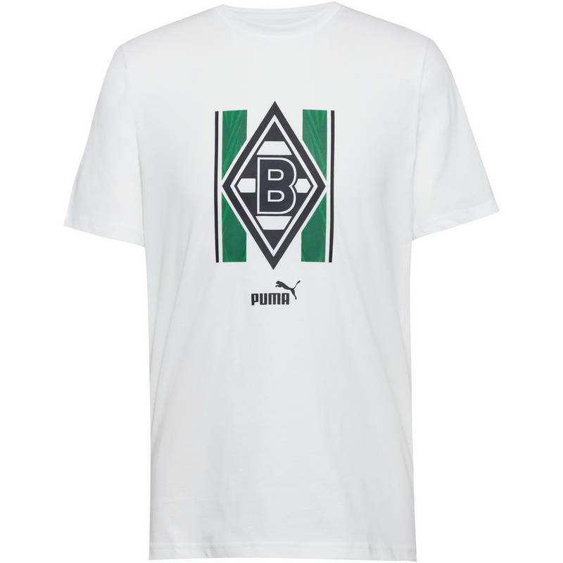 Puma Borussia Mönchengladbach Fan T-Shirt Herren - weiß/schwarz/grün