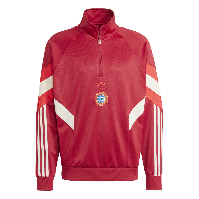 adidas FC Bayern München Originals Half-Zip Trainingstop Herren - rot/weiß