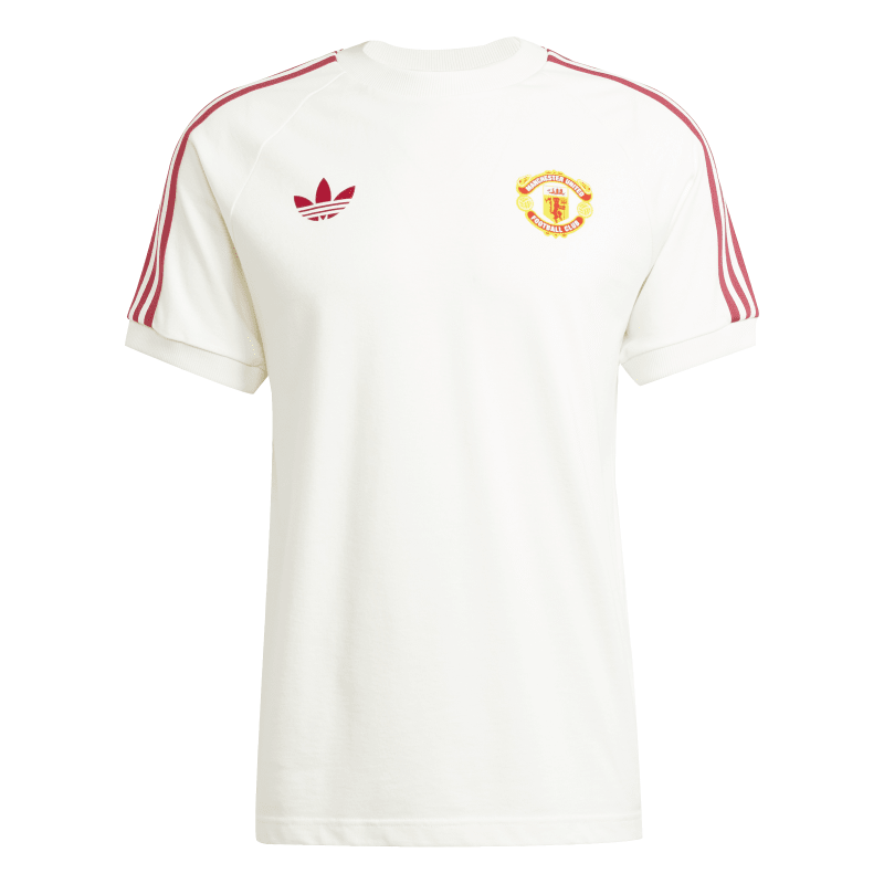 adidas Manchester United Adicolor Classics 3-Streifen T-Shirt Herren - weiß/rot