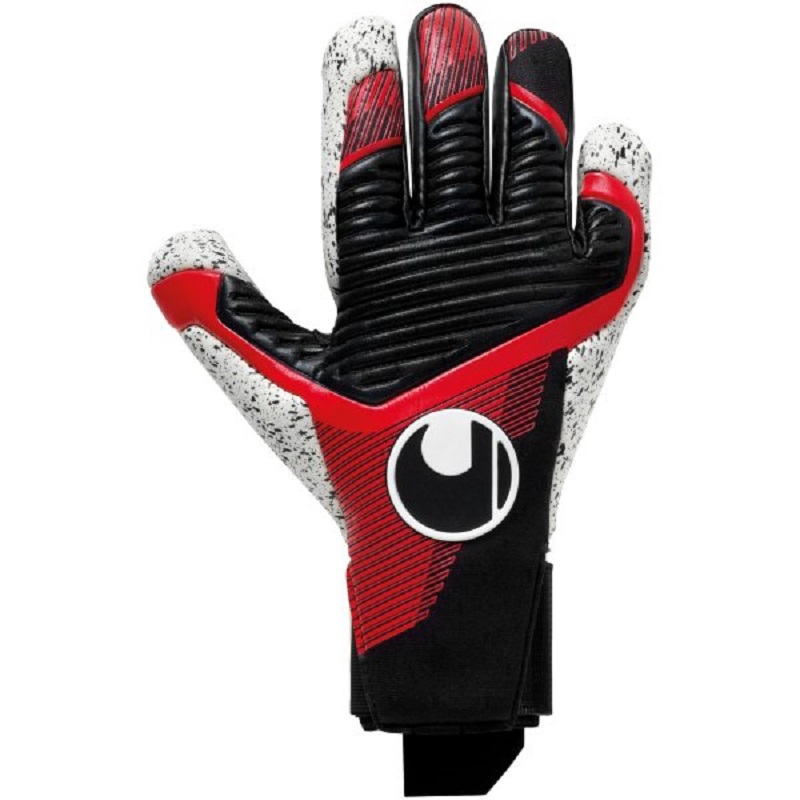 uhlsport Powerline Supergrip+ Torwarthandschuhe - schwarz/rot/weiß