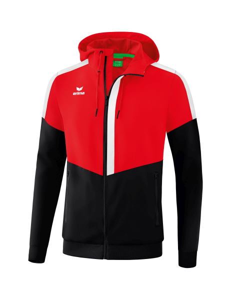 Erima Squad Tracktop Jacke mit Kapuze Herren - rot/schwarz/weiß