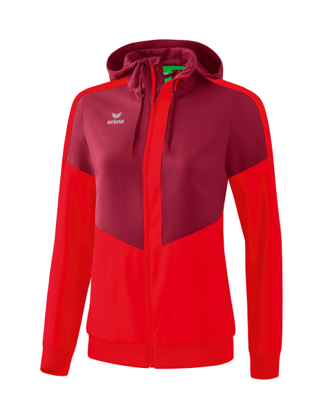 Erima Squad Tracktop Jacke mit Kapuze Damen - rot