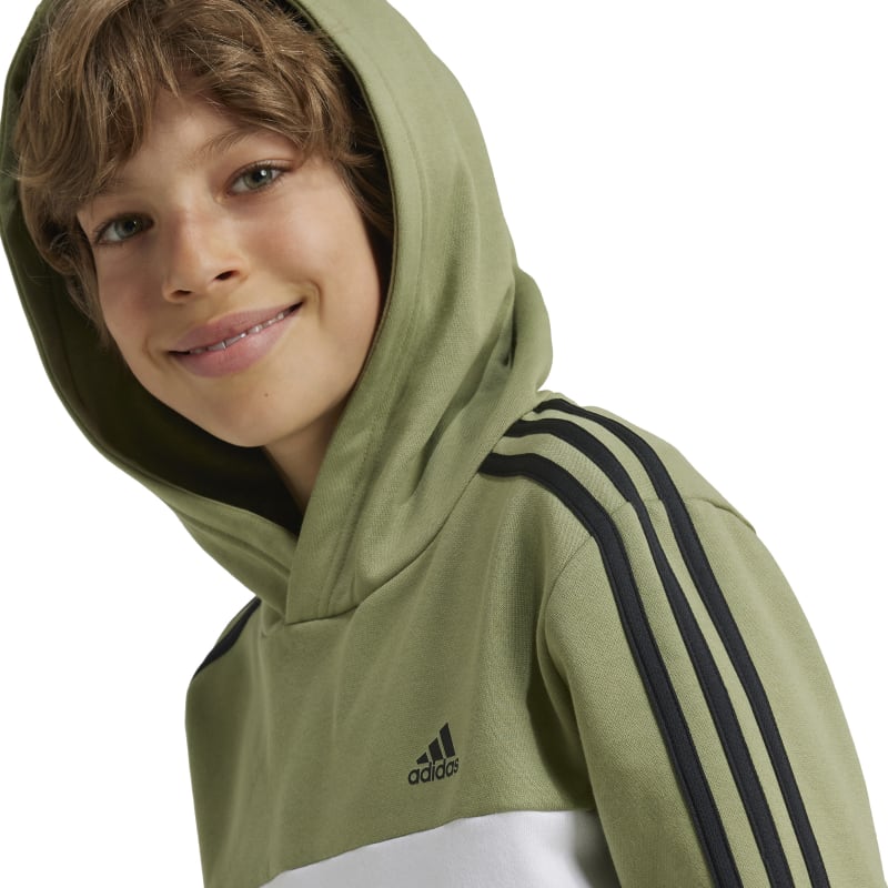 adidas Tiberio 3-Streifen Colorblock Hoodie Kinder - grün/schwarz/weiß