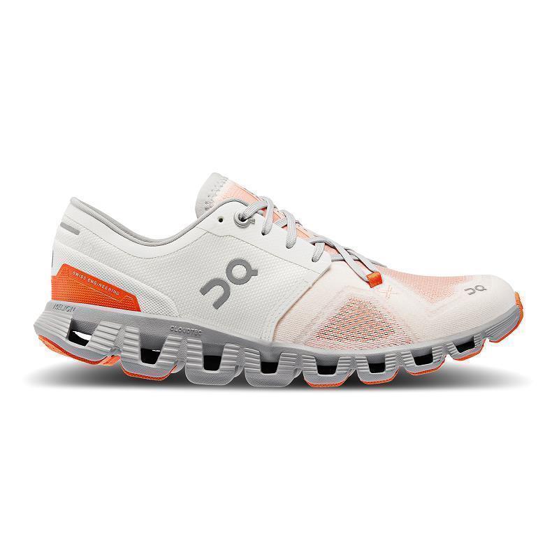 On Running Cloud X 3 Laufschuhe Damen weiB orange