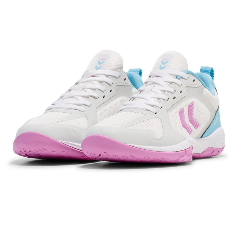 hummel Speed Court Hallenschuhe - grau/pink/blau