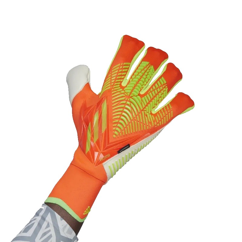 adidas Predator Edge Fingersave Pro Torwarthandschuhe orange weiB HC0612