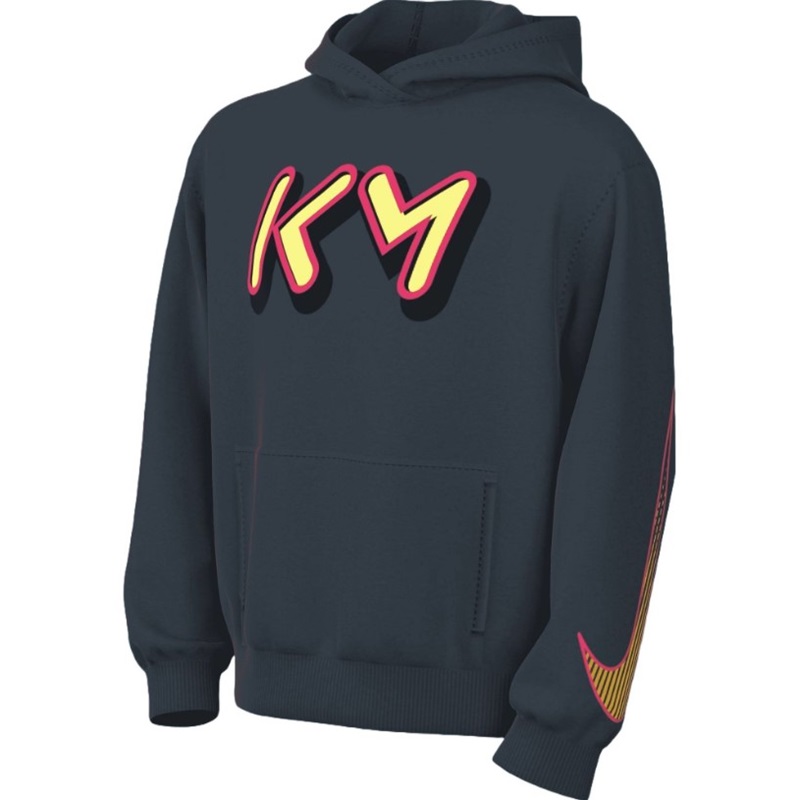 Nike Kylian Mbappé Club Fleece Hoodie Kinder - navy/gelb/orange