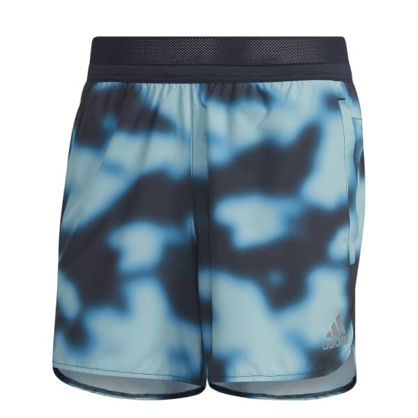 adidas Run Icons Logo Graphic AOP Shorts Herren - blau