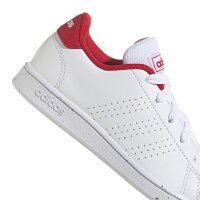 adidas Advantage Lifestyle Court Lace Sneaker Kinder - wei&szlig;/rot