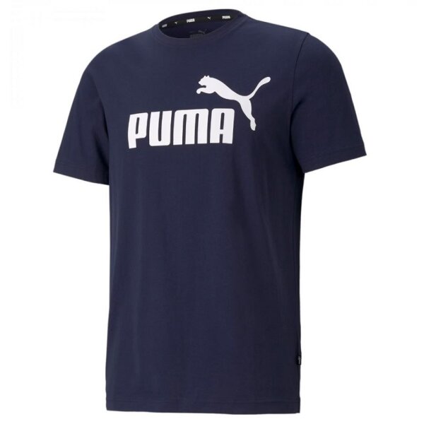 Puma Essential Logo T-Shirt Herren - navy/weiß