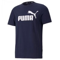 Puma Essential Logo T-Shirt Herren - navy/weiß