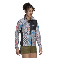 adidas Terrex Trail Running Printed Windbreaker Jacke Damen - wei&szlig;/schwarz