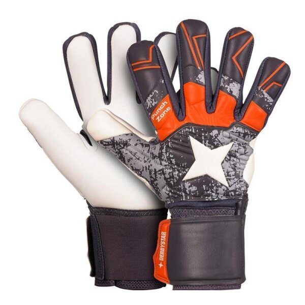 Derbystar Goalie v22 Torwarthandschuhe Kinder - orange/grau