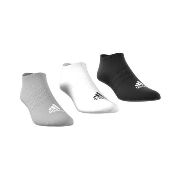 adidas Thin and Light No-Show Socken 3er Pack - weiß/grau/schwarz