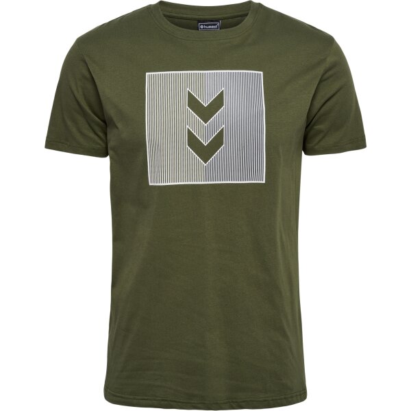 hummel Hmlactive Stripe Co Tee S/S Herren - olive night