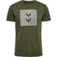 hummel Hmlactive Stripe Co Tee S/S Herren - olive night