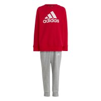 adidas Essentials Logo Fleece Jogginganzug Kinder - rot/grau