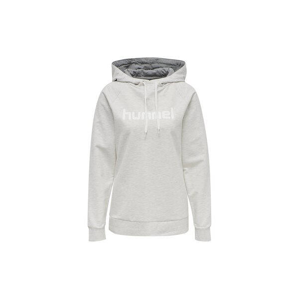 hummel GO Cotton Hoodie Damen - hellgrau/weiß