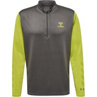 hummel Hmlongrid 1/2 Zip Poly Sweat Herren - forged iron/dark citron