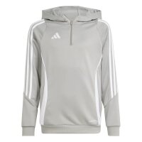 adidas Tiro 24 Half-Zip Hoodie Kinder - grau/wei&szlig;