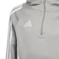 adidas Tiro 24 Half-Zip Hoodie Kinder - grau/wei&szlig;