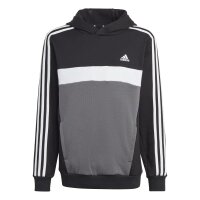 adidas Tiberio 3-Streifen Hoodie Kinder - schwarz/weiß/grau