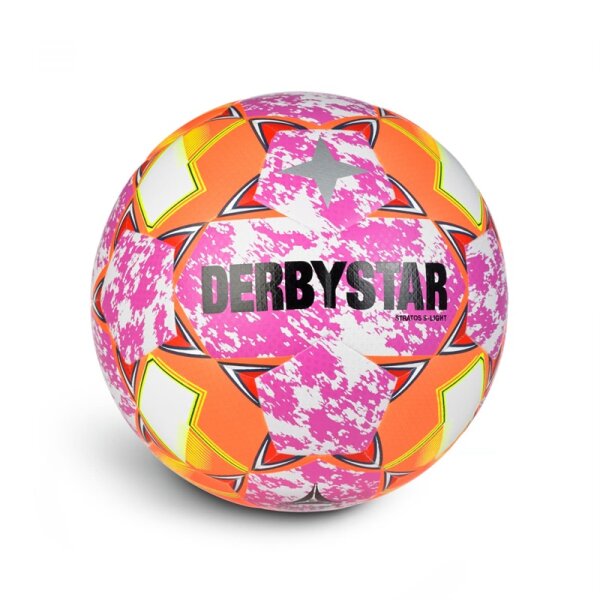 Derbystar Stratos S-Light v24 Fußball - pink/orange/weiß