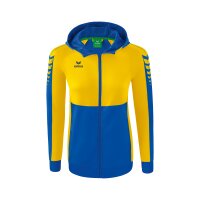 Erima Six Wings Trainingsjacke mit Kapuze Damen - blau/gelb