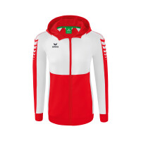 Erima Six Wings Trainingsjacke mit Kapuze Damen - rot/weiß