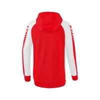 Erima Six Wings Trainingsjacke mit Kapuze Damen - rot/wei&szlig;