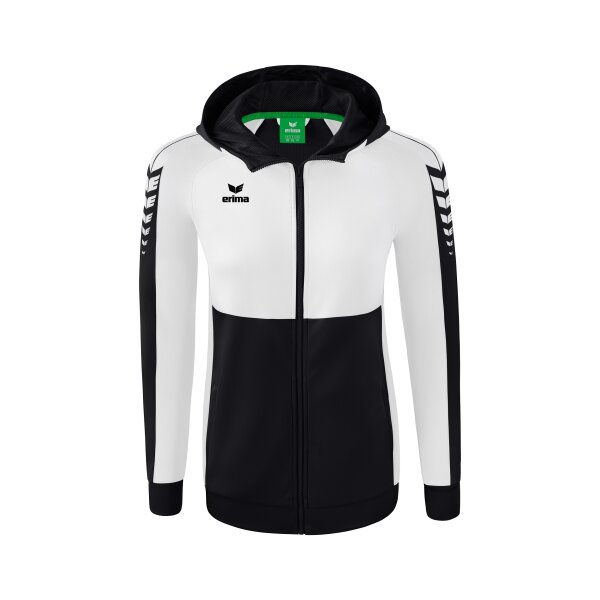 Erima Six Wings Trainingsjacke mit Kapuze Damen - schwarz/weiß