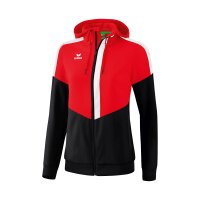 Erima Squad Tracktop Jacke mit Kapuze Damen - rot/schwarz/wei&szlig;