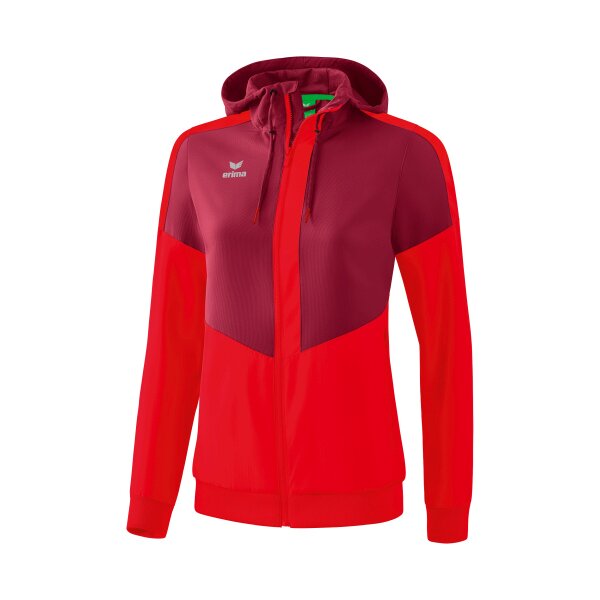 Erima Squad Tracktop Jacke mit Kapuze Damen - rot