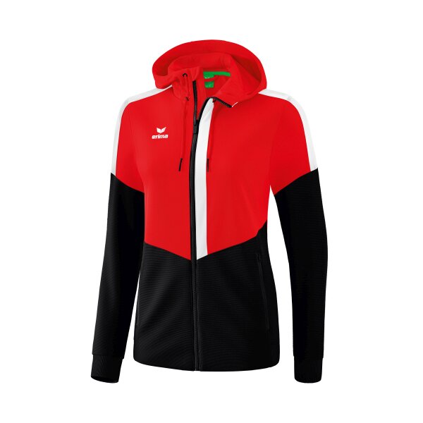 Erima Squad Trainingsjacke mit Kapuze Damen - rot/schwarz/weiß