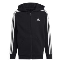 adidas Essentials 3-Streifen Fleece Full-Zip Hoodie Kinder - schwarz/wei&szlig;