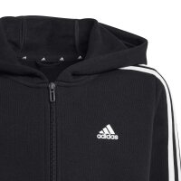 adidas Essentials 3-Streifen Fleece Full-Zip Hoodie Kinder - schwarz/wei&szlig;